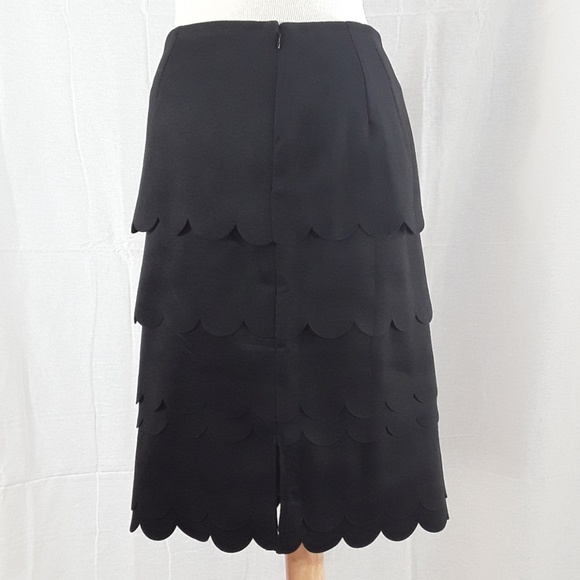 Maeve black skirt with scallop layered pattern - Picture 3 of 5